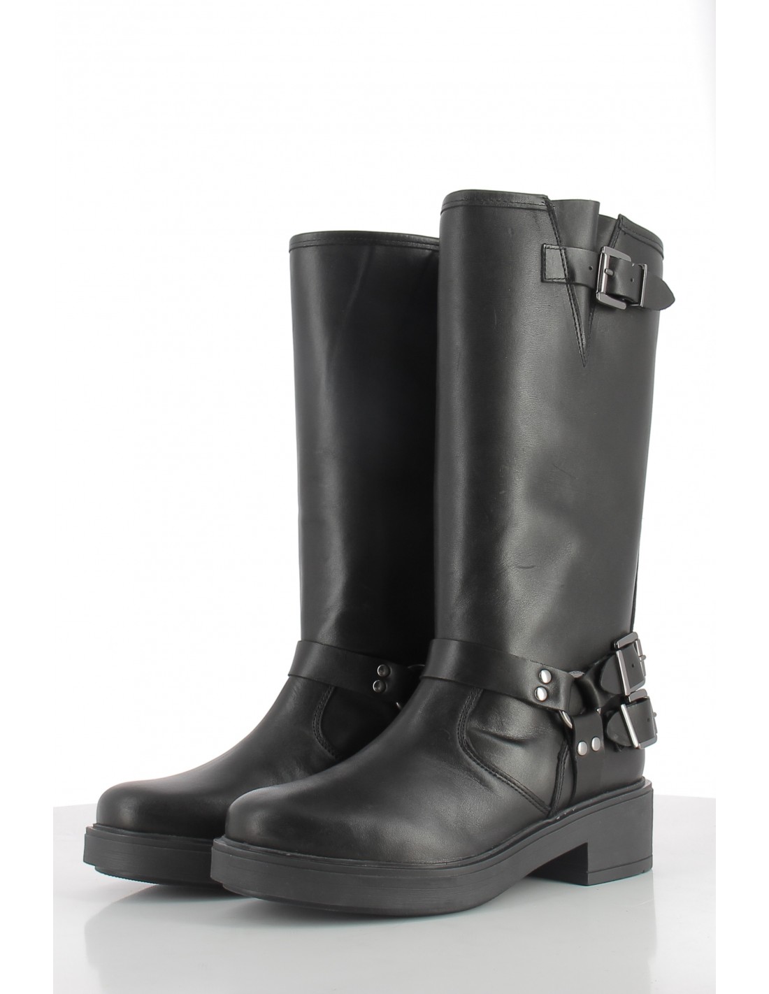 hylton Bottes Femme Cuir Noir Celine