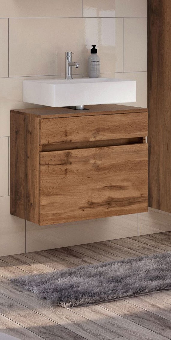 Waschbeckenunterschrank BAABE 60 x 55 cm Wotan Eiche