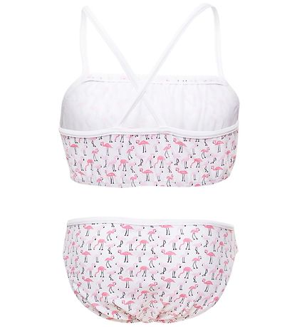 Petit Crabe Bikini - Louise - UV50+ - Weiß m. Flamingo