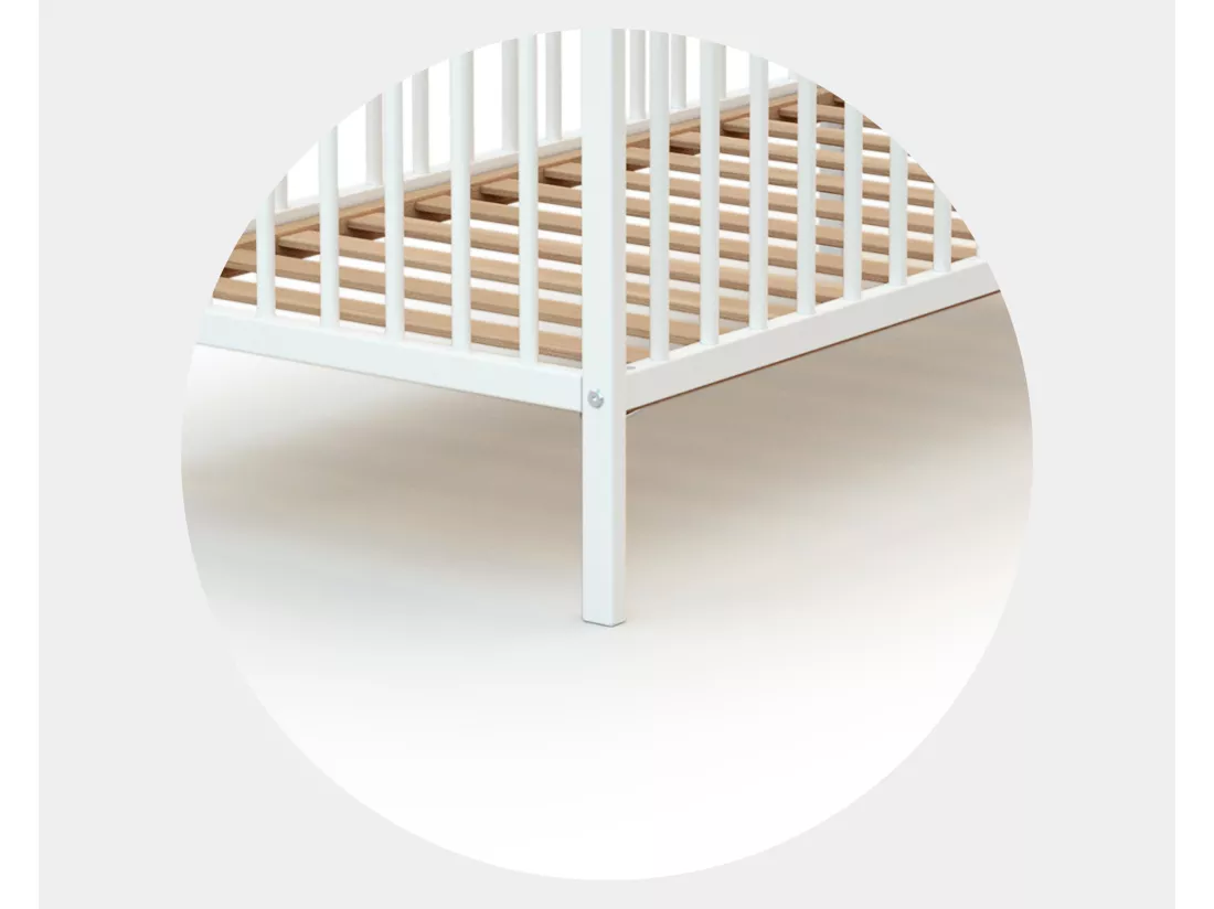 Lit bébé en bois avec matelas Blanc 60 x 120