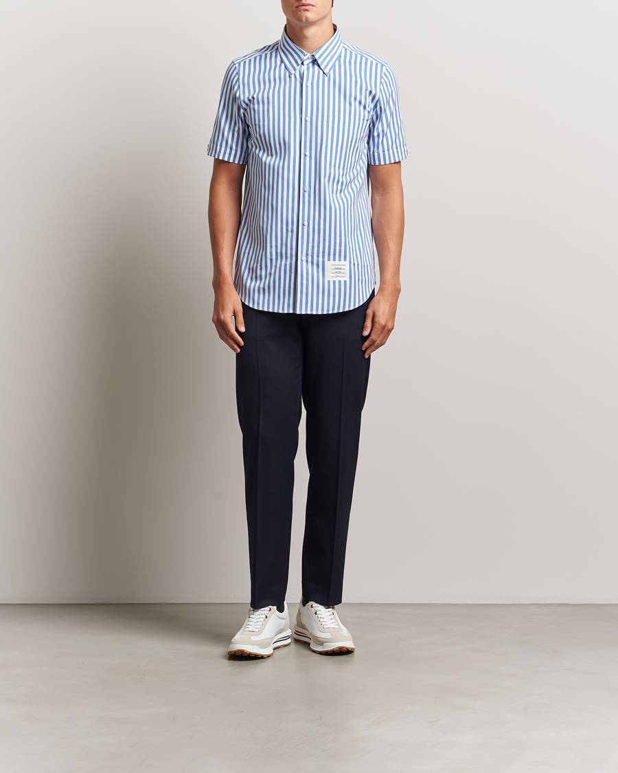 Thom Browne Short Sleeve Button Down Shirt Medium Blue