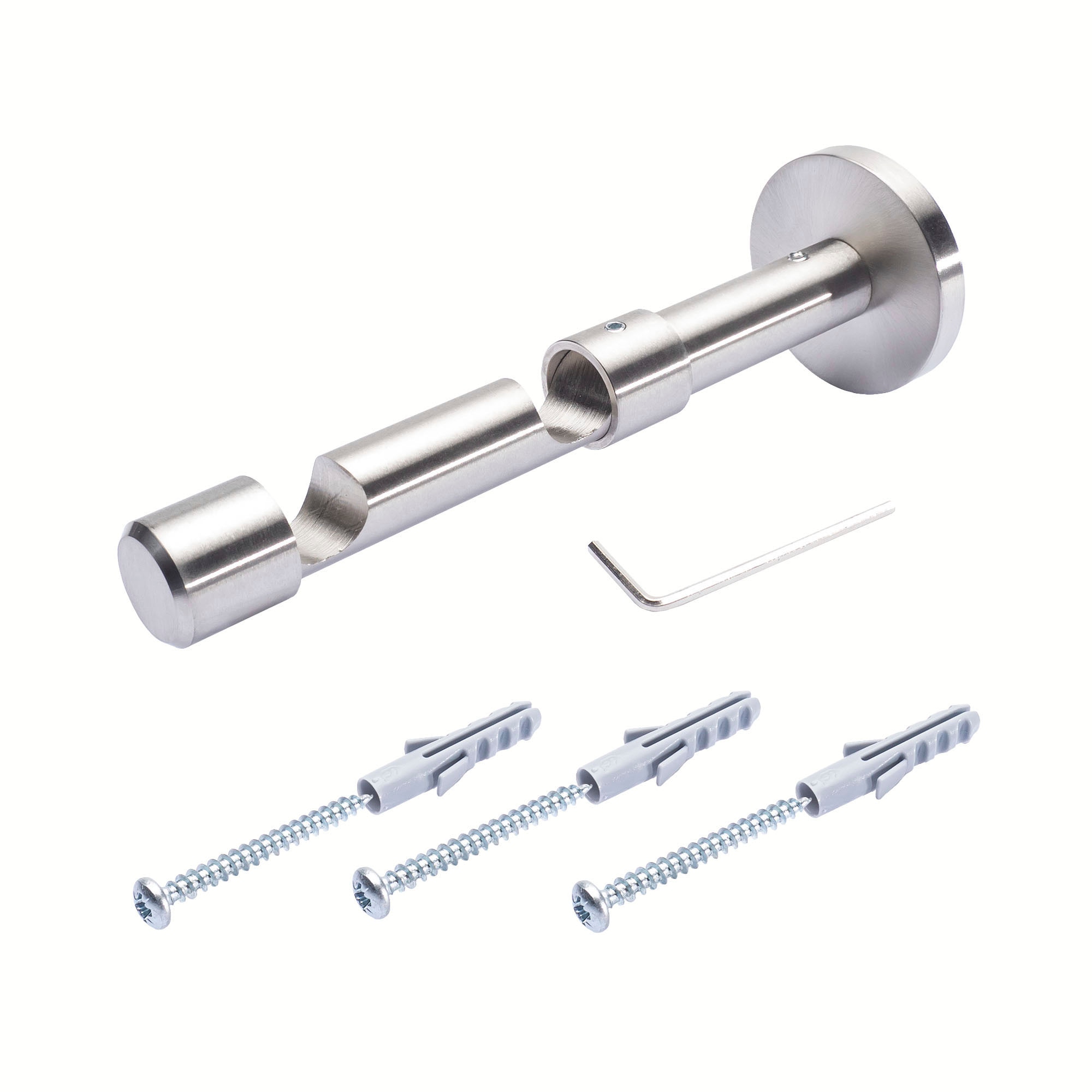 Liedeco Gardinenstangenhalter »Doppelträger, Träger 2lfg mit Schraubkappe für 16 mm Gardinenstangen« Halter, Träger für Stangen, Rohre 16 mm