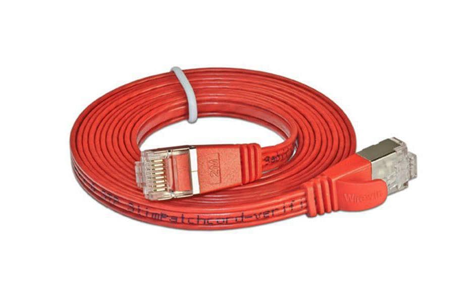 Slimpatchkabel RJ-45 - RJ-45, Cat 6, STP, 0.5 m, RotGeschirmtes Twisted-Pair-Kabel (STP) mit Klinkenschutz