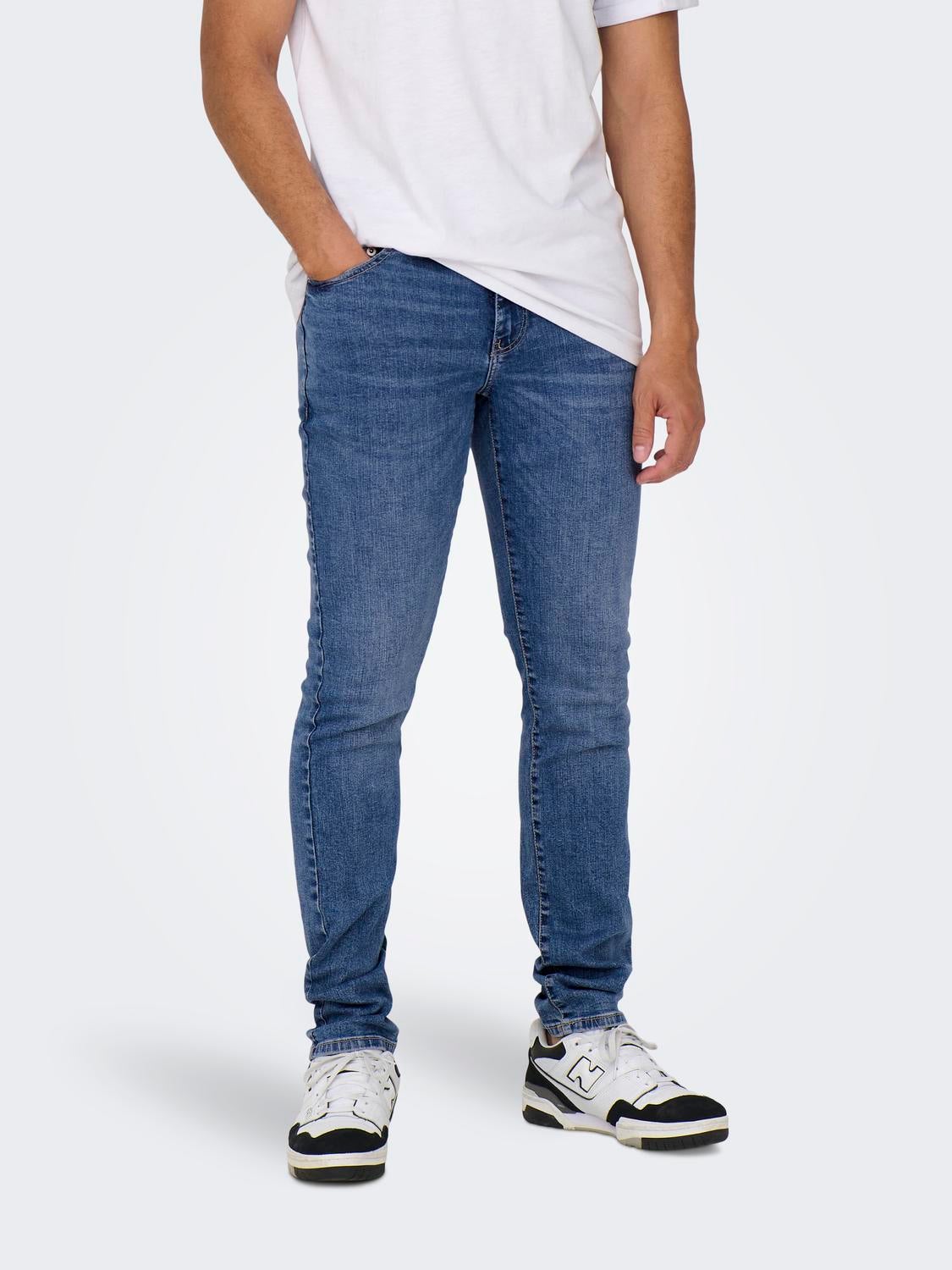 ONSLOOM Mid Rise Slim Fit Jeans Medium Blue Denim