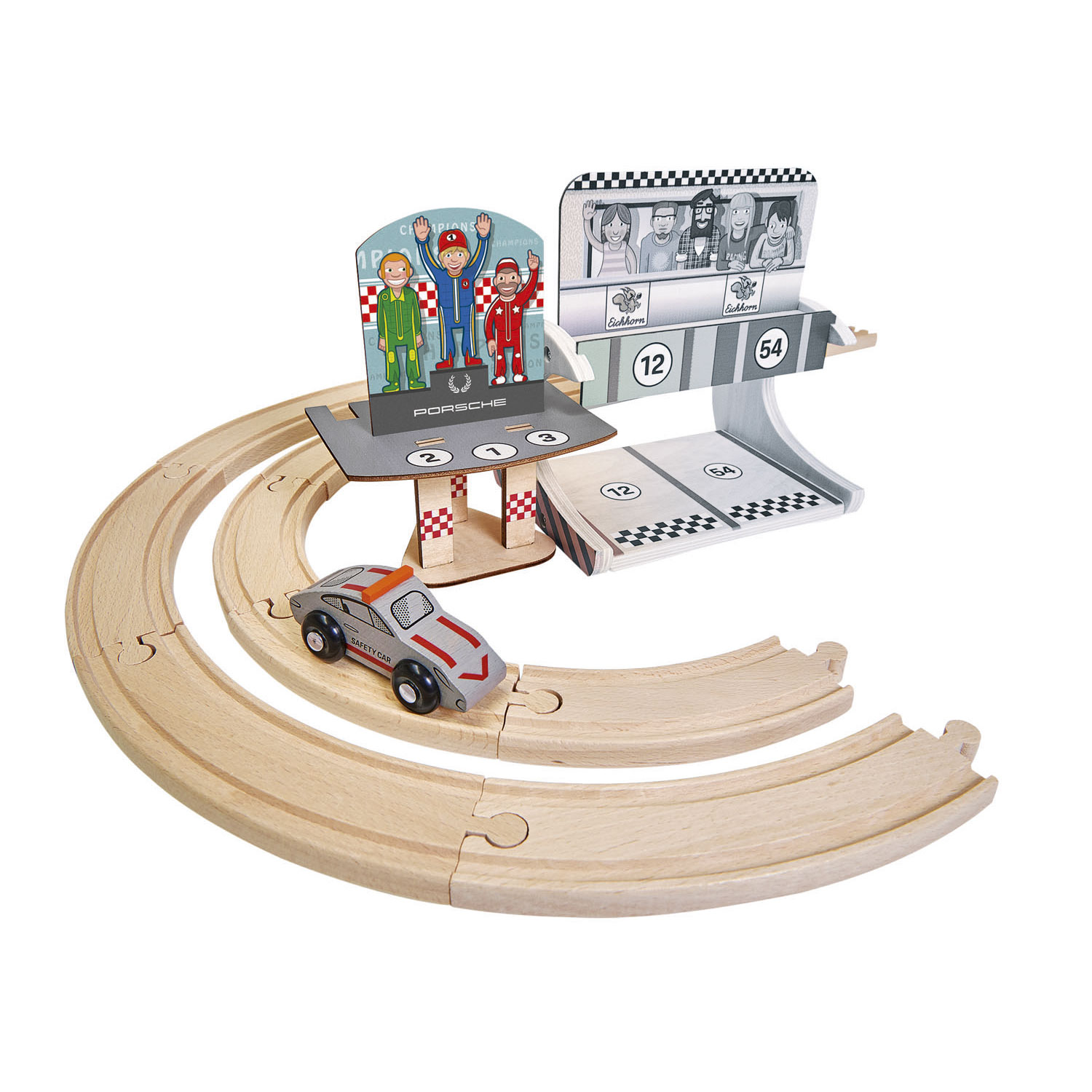 Eichhorn Houten Porsche Race Set, 14dlg.