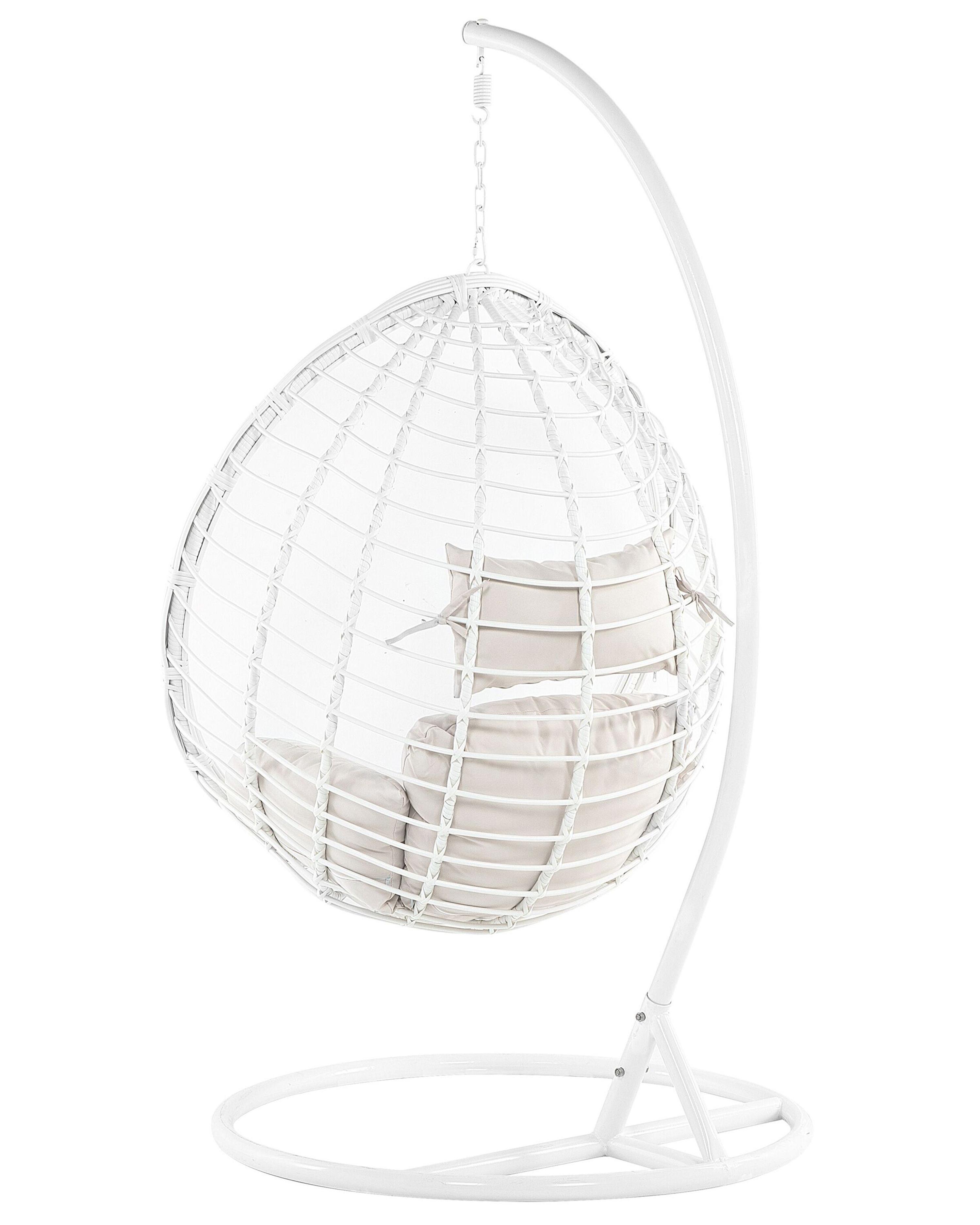 Hangstoel met standaard FANO PE rotan Wit