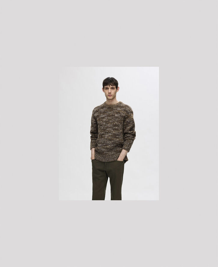 Selected Homme SLHPEPPER LS KNIT RELAXED MOCK NECK Chocolate torte/cathay spice / tofu