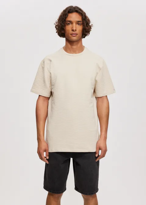 T-shirt met structuur zand (ZND.L)