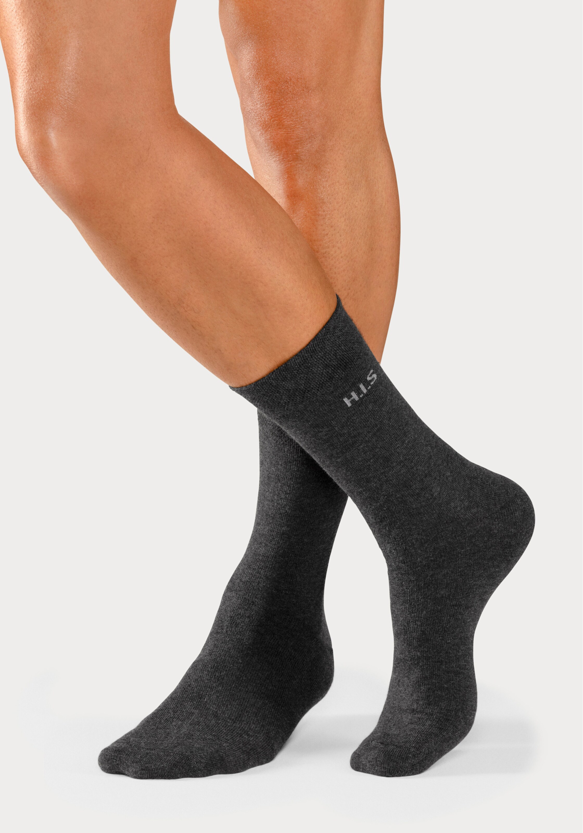 H.I.S Socken in 2x grau, 2x anthrazit