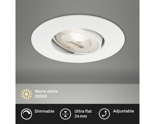 LED inbouwspot IP23 dimbaar 5W 460 lm 3000K wit Ø 9/6,8 cm 230V