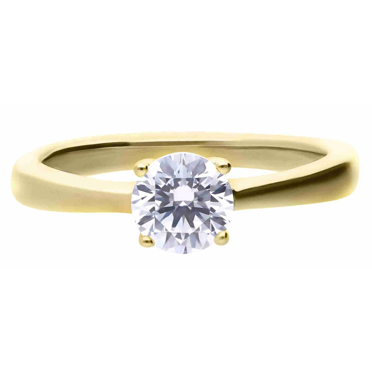 Bague zirconium plaqué or 24 carats en argent 925