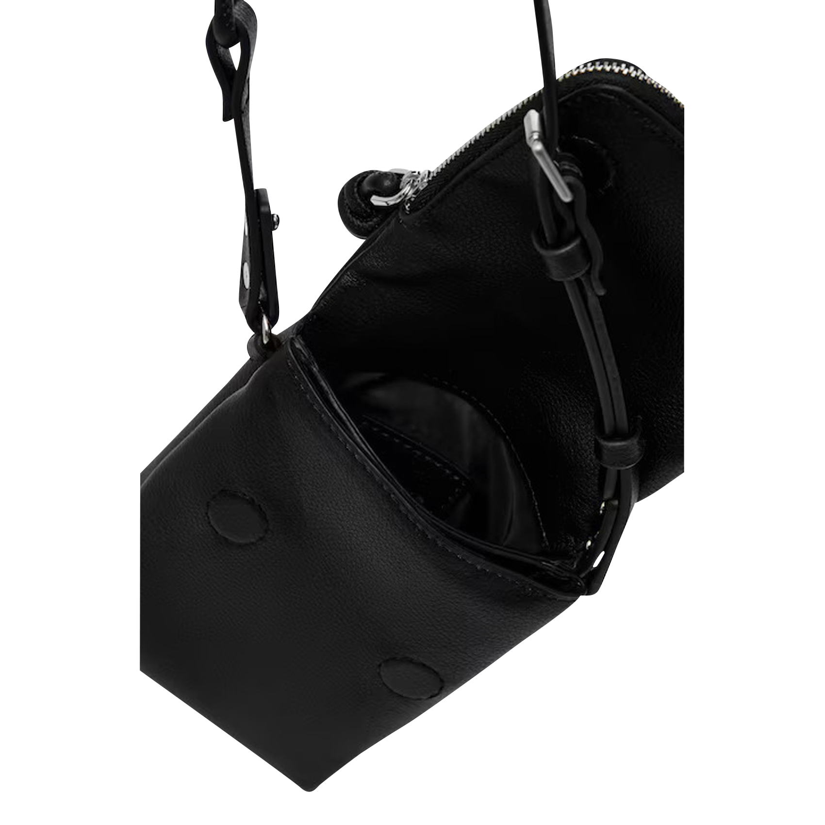 Sac bandoulière effet cuir | Noir