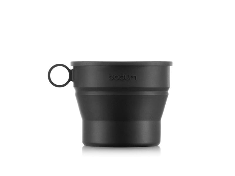 Bodum Faltbarer Becher mit Deckel und Karabinerhaken Bistro Leichter und handlicher Faltbecher
