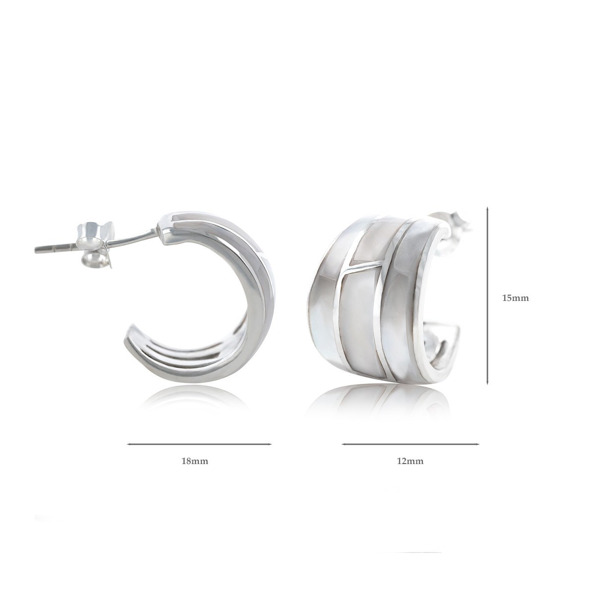 Boucles d'oreilles créoles ethniques nacre blanche en argent 925 : un bijou original et ethnique | Aden Boutique