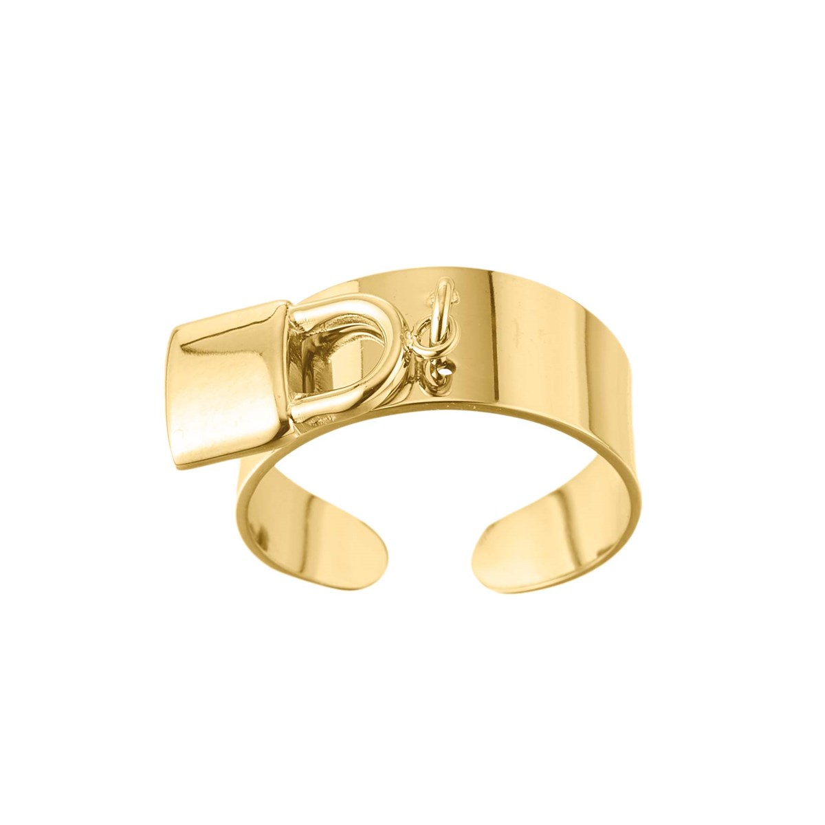 Bague Secret acier dorée or