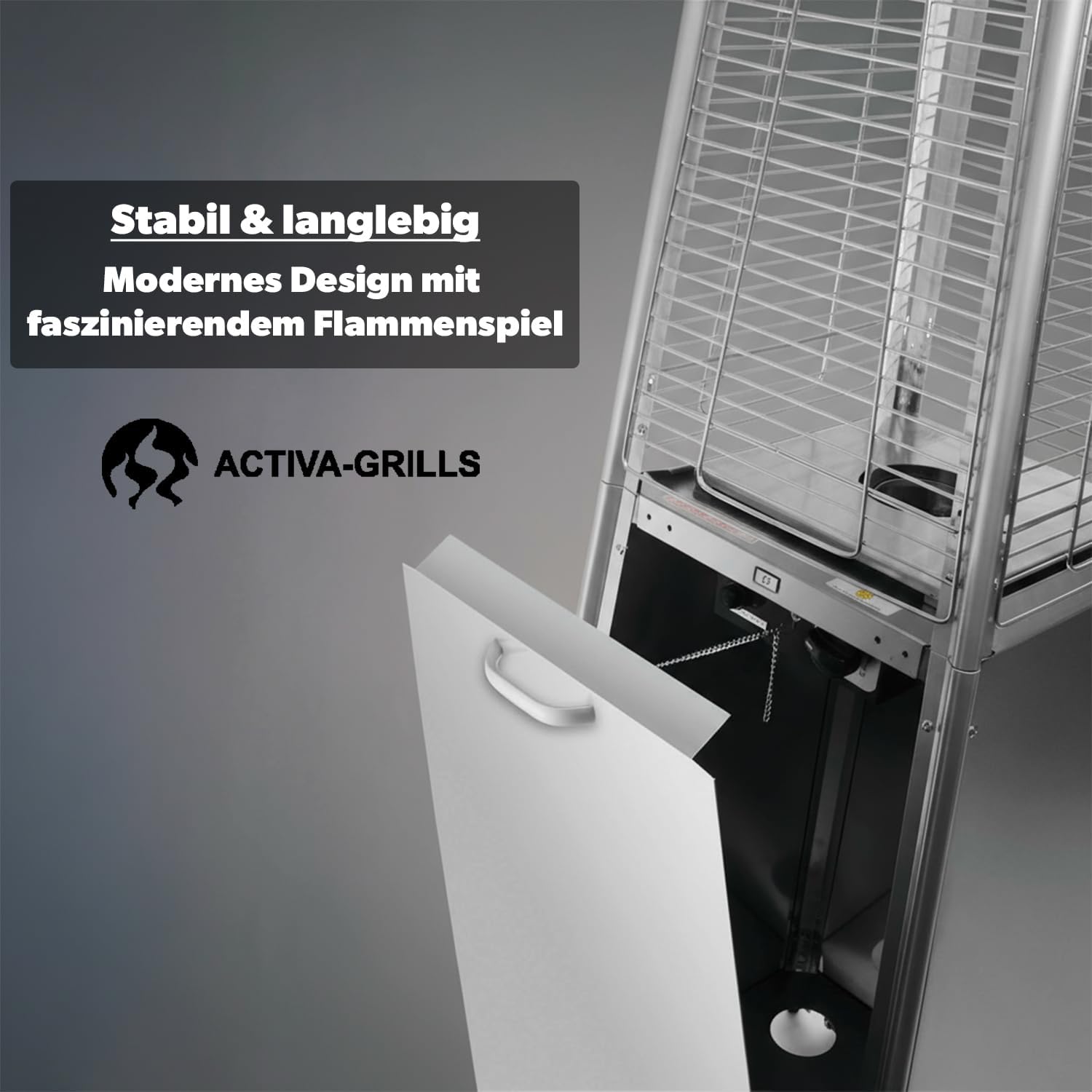 ACTIVA Heizstrahler Terrasse Pyramide Cheops I I Premium Heizstrahler inkl. Duran Schott Glasröhre I Leistungsstarker Heizpilz für Wärme auf Abruf
