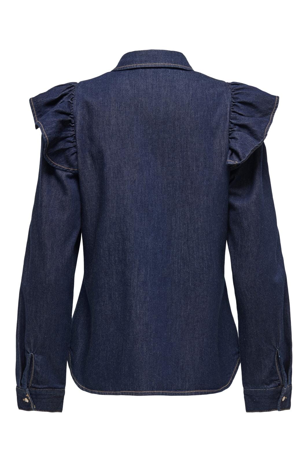 Only Onlindigo Ls Frill Shirt Qyt 4692745 dark blue denim rinse