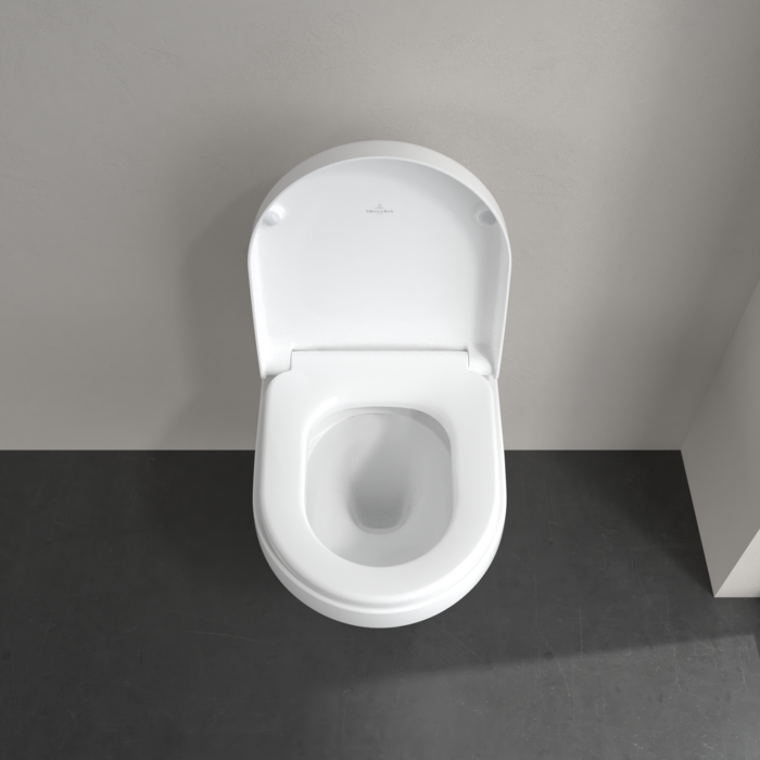 Villeroy & Boch Architectura compact randloos toilet CeramicPlus met TwistFlush rond wit glans