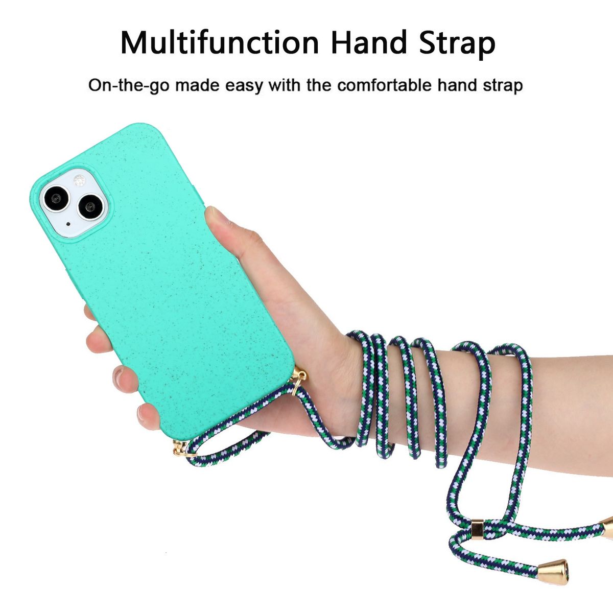 Handykette Hülle Handy Schutz für Apple iPhone 15 Case Cover Bumper Etuis Kette