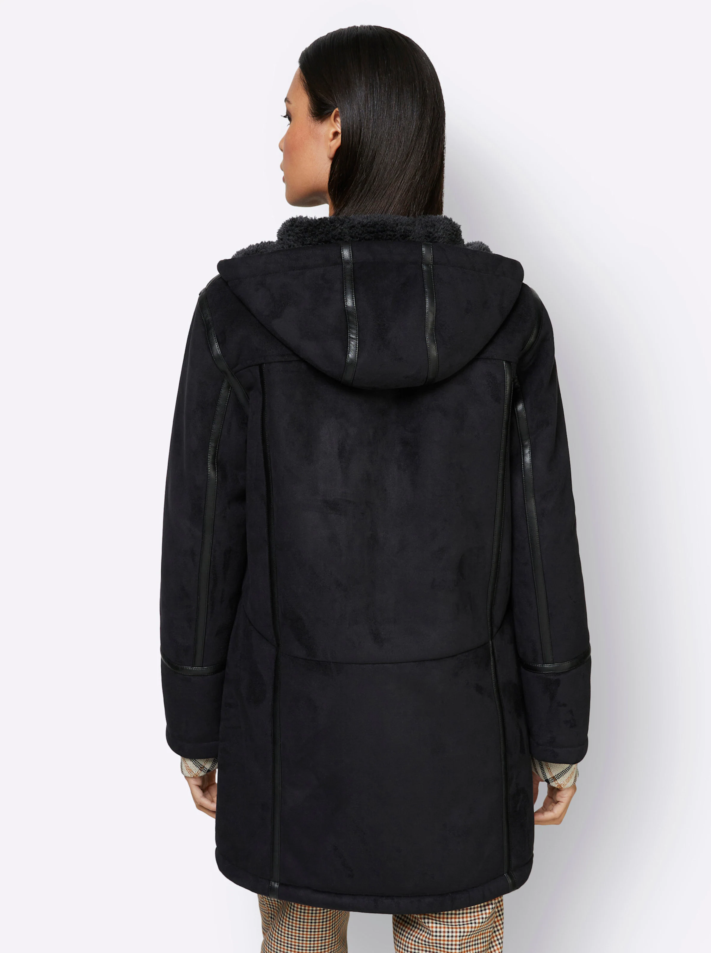 Manisa Lederimitatjacke in schwarz