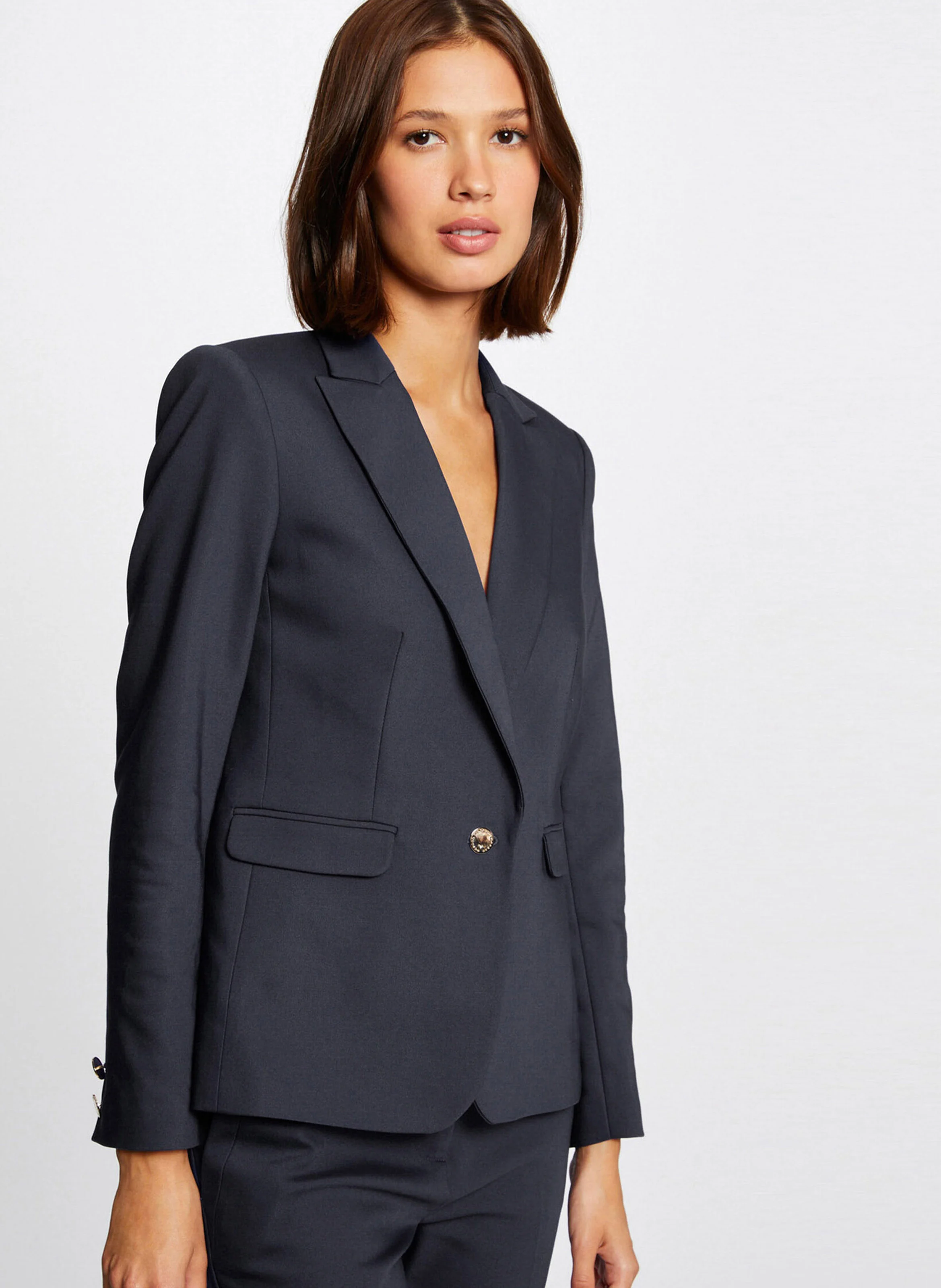 VLIME.F - Veste tailleur droite boutonnée | Bleu