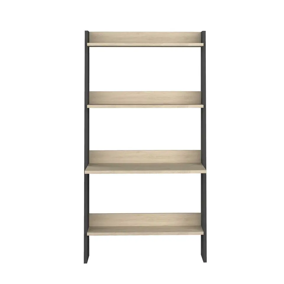 Boekenkast Quinty met laptoptafel 95cm 3 legplanken - eik decor/ grijs