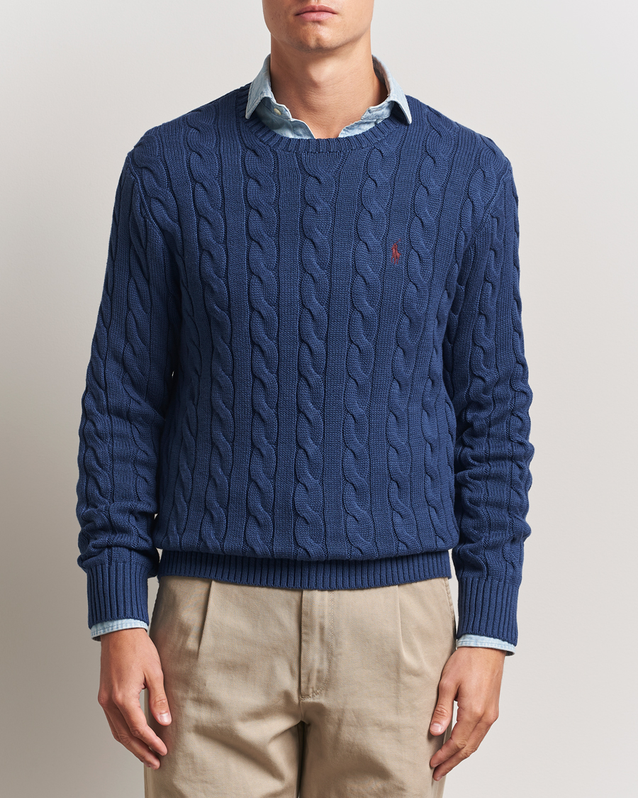 Polo Ralph Lauren Cotton Cable Pullover Light Navy