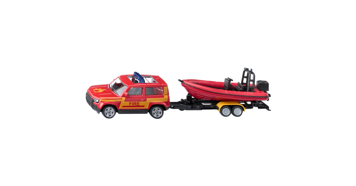 SIKULand Rover Defender met boot Modelvoertuig