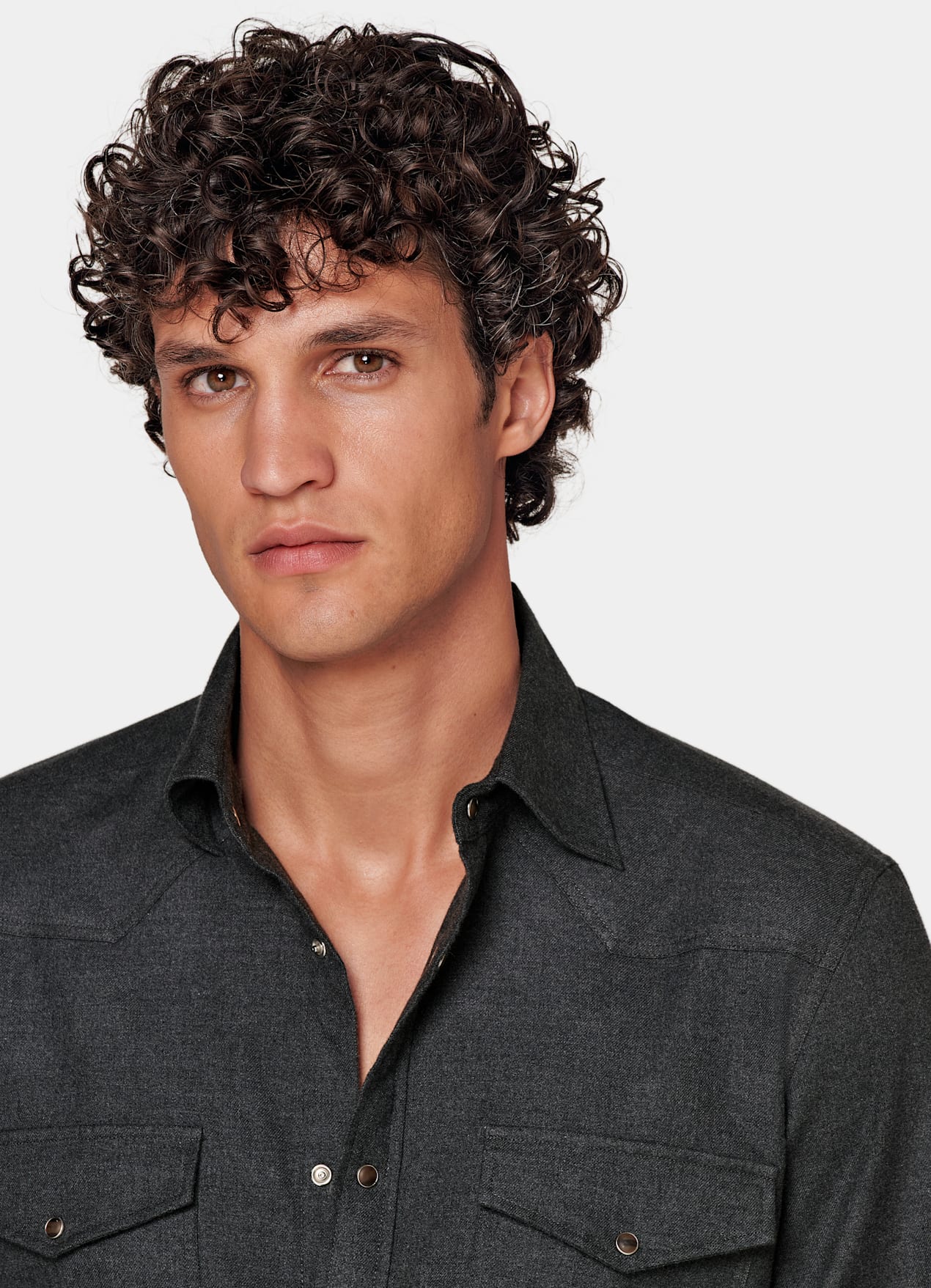 Chemise Western gris foncé