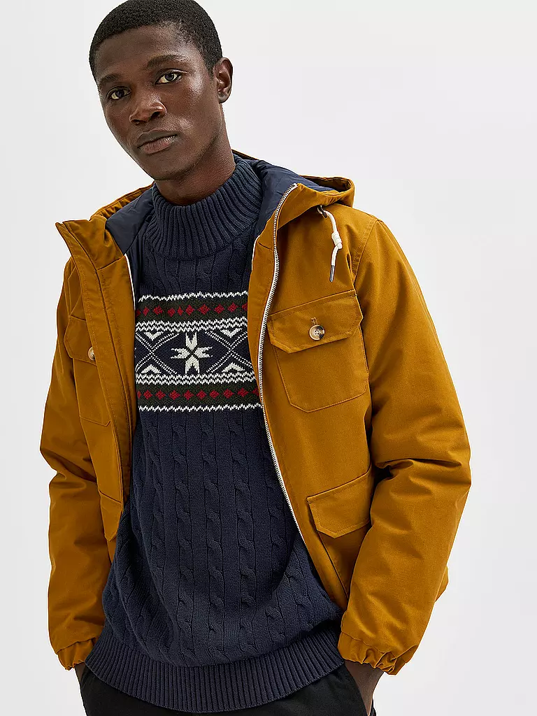 SELECTED Stehkragenpullover SLHFLAKE  blau