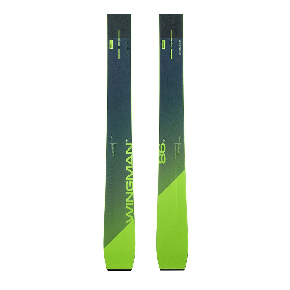 Elan WINGMAN 86 TI FUSION X + EMX 11.0 GW - Pack skis all mountain + Fixations Homme blue/green