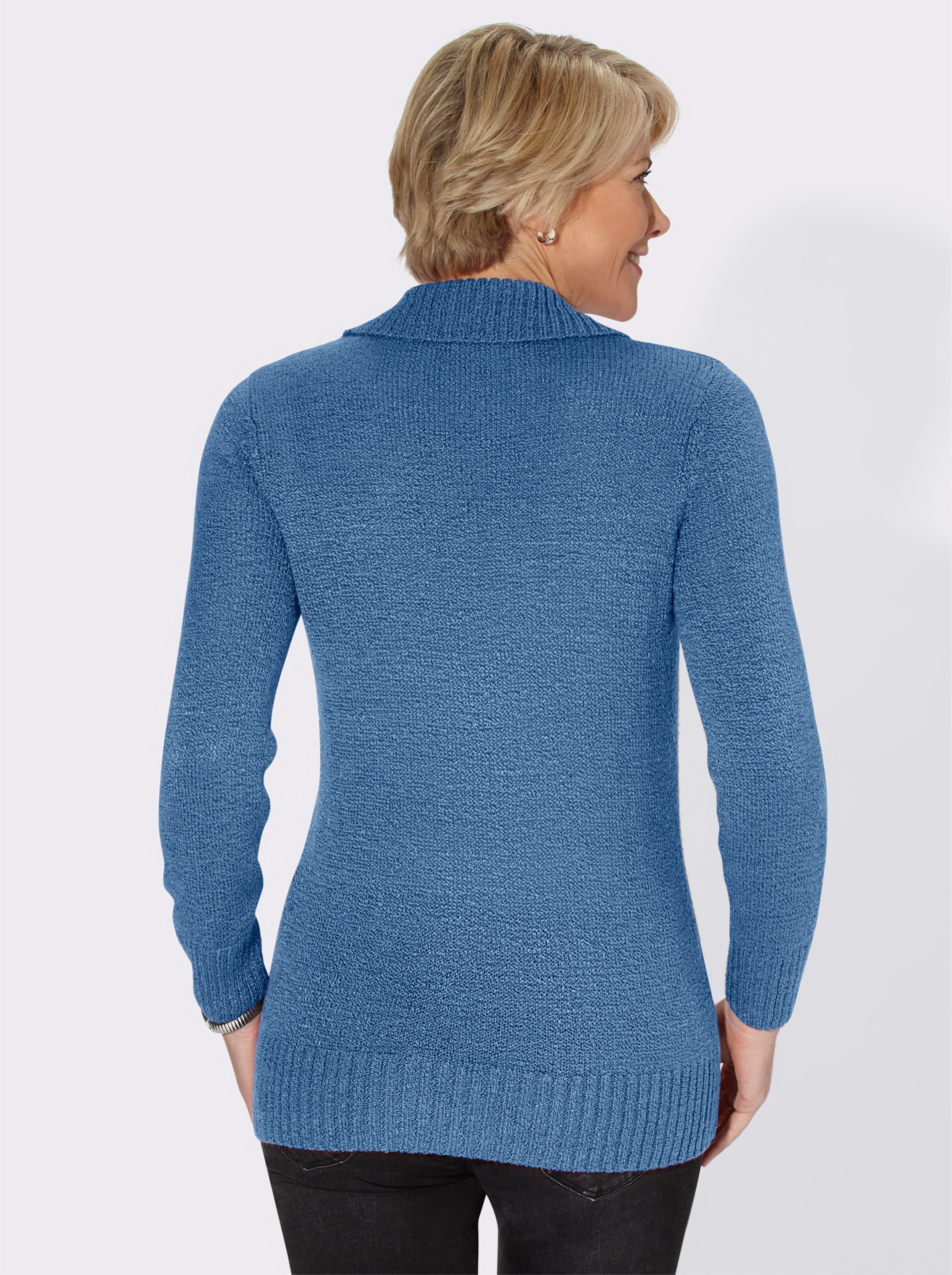 Polopullover mit großem Schmuckknopf