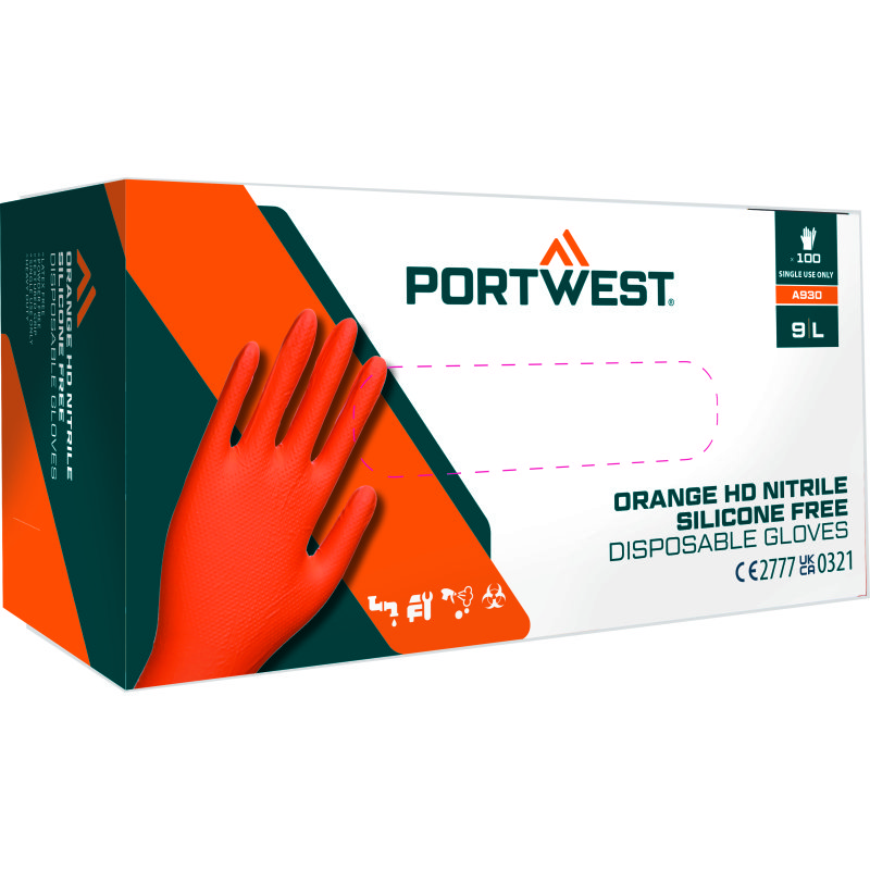 Portwest Gant jetable en nitrile non poudré - Boîte de 100 gants