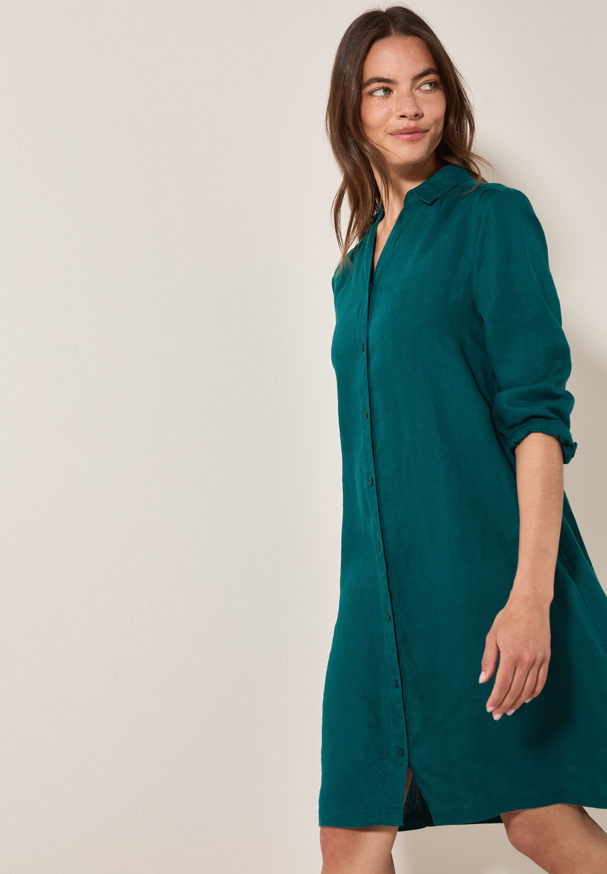 Cecil Blusenkleid Ohne Taschen aus Leinen und mit 3/4-Arm