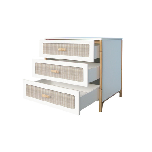 Chambre TRIO Lit 60x120 Commode Armoire OCEANIA Neige - THEO