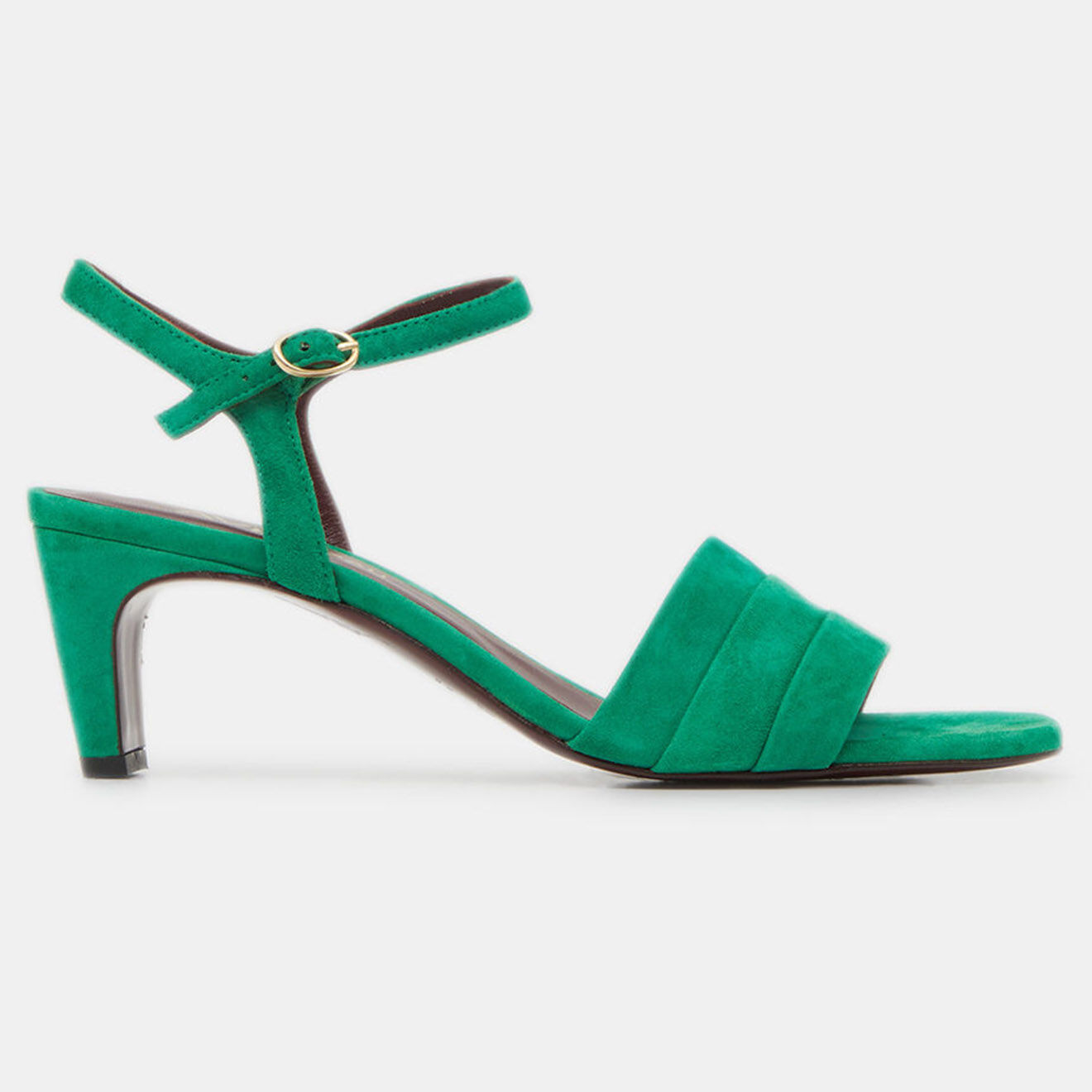 Avril Gau Sandales en Velours de Cuir vertes - Talon 5.5 cm