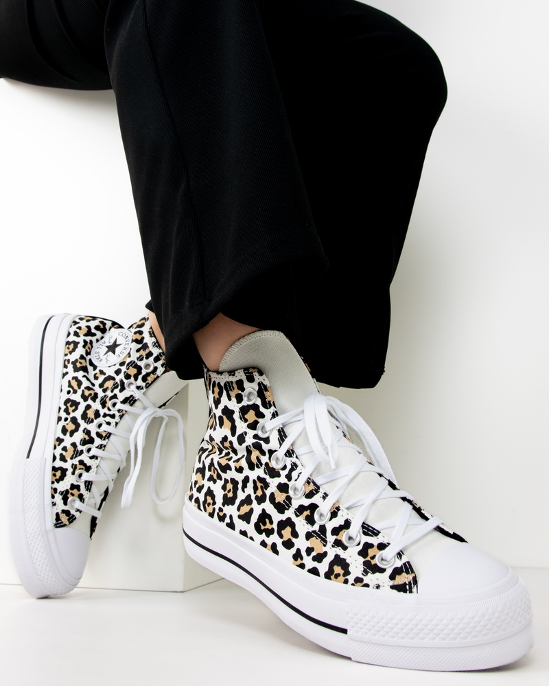 Converse Chuck Taylor All Star Lift Leopard Hoge sneakers  - wit
