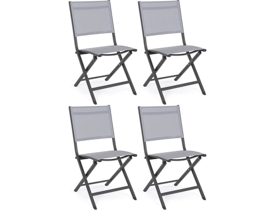 CONCEPT1 - Chaise pliante Lot de 4 chaises pliante Elin anthracite