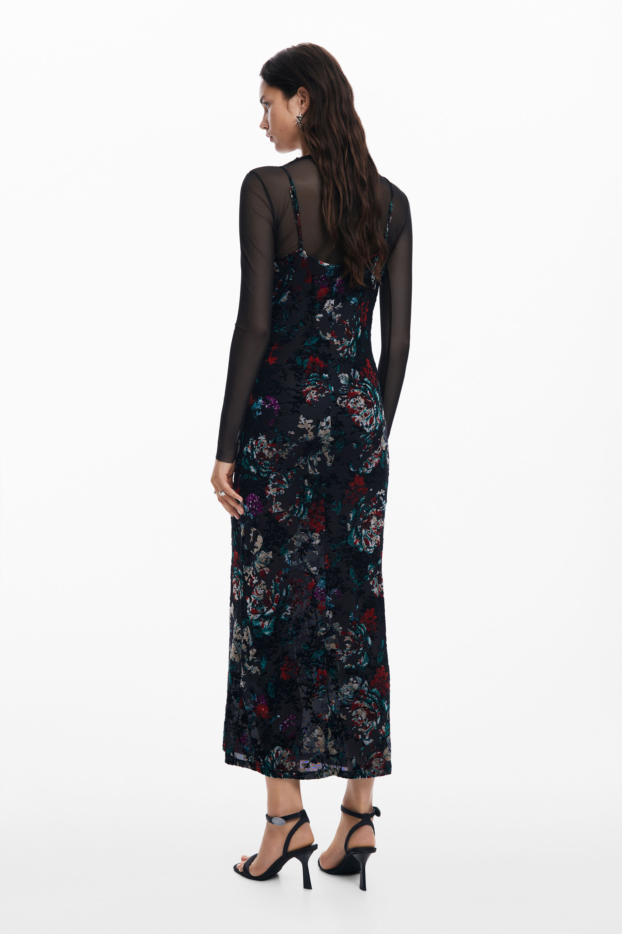 Vestido combinado de malha