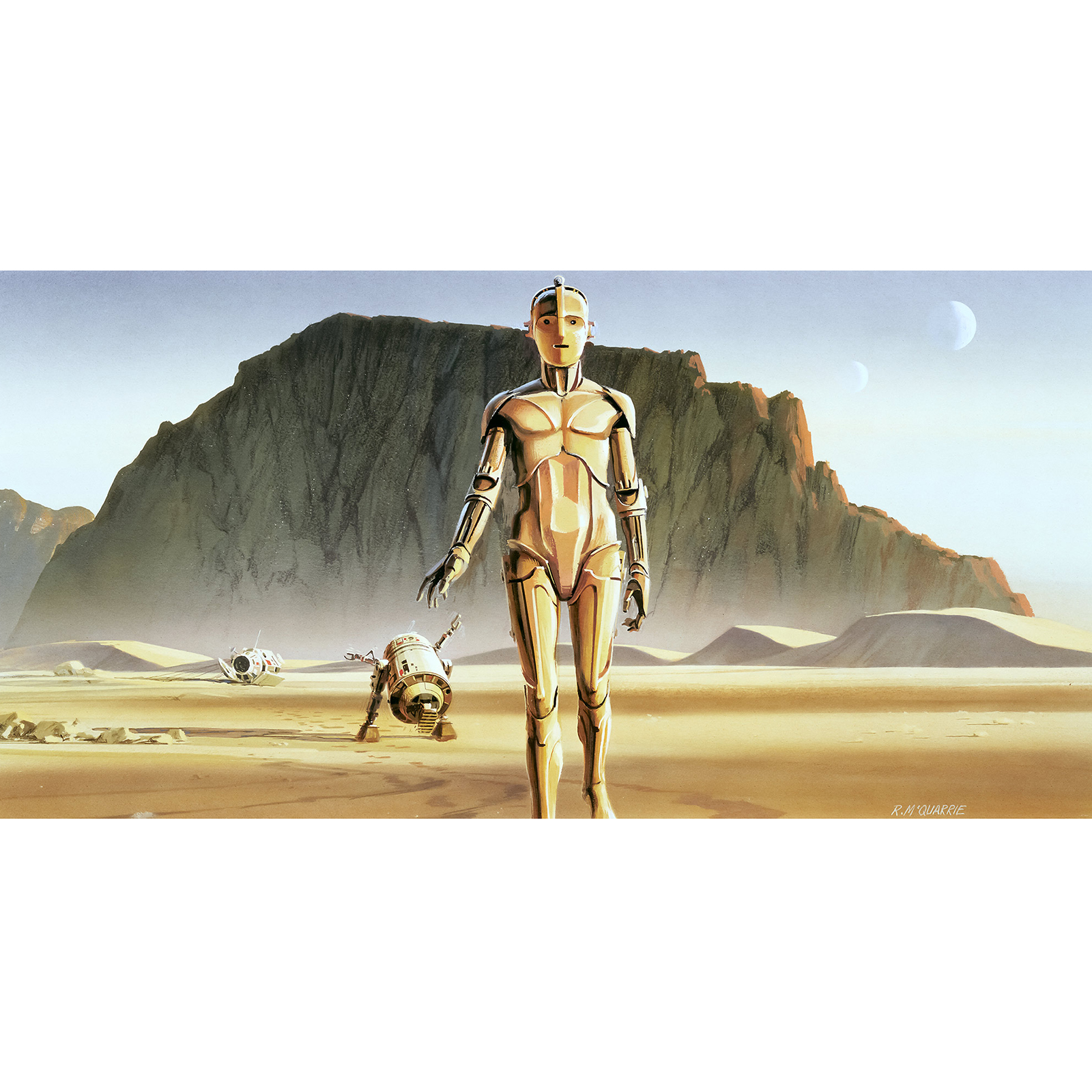 Vlies-Fototapete STAR WARS CLASSIC RMQ DROIDS - gelb-braun - 500x250 cm