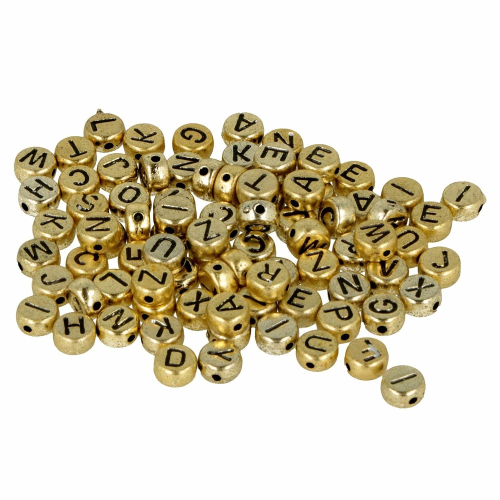300 perles dorées alphabet