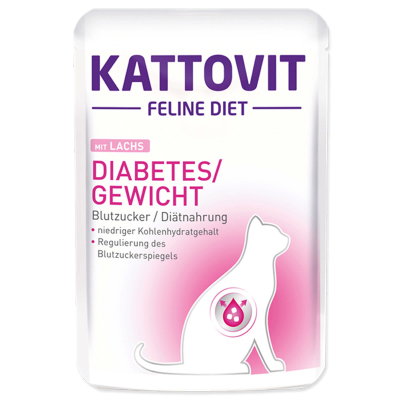 Kattovit Katzenfutter Diabetes Lachs 24x85g