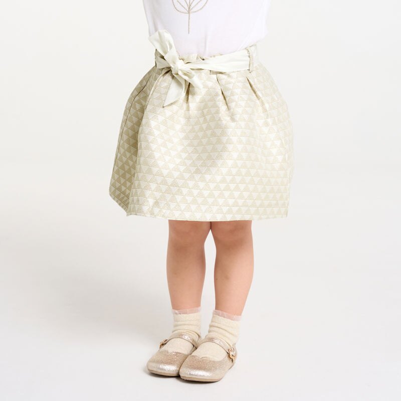 Jupe évasée irisée beige bébé fille Beige