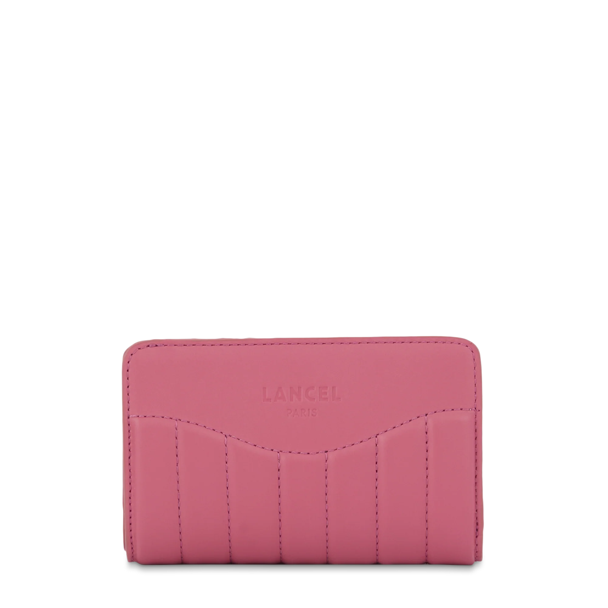 Portefeuille rectangulaire compact zippé Rodeo de Lancel-Cerise