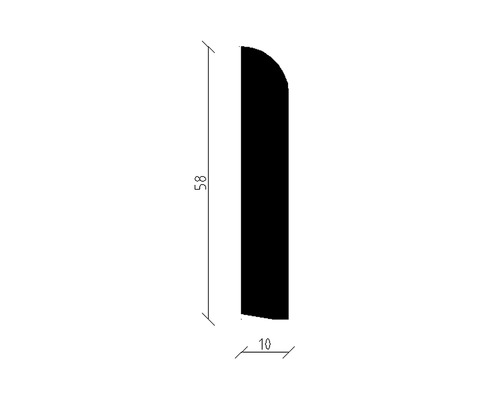 Plint SF377 grenen wit gelakt 10 x 58 x 2400 mm