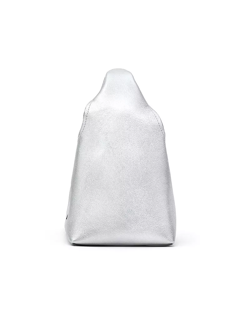 MARC JACOBS Ledertasche - Henkeltasche THE MINI SACK  silber