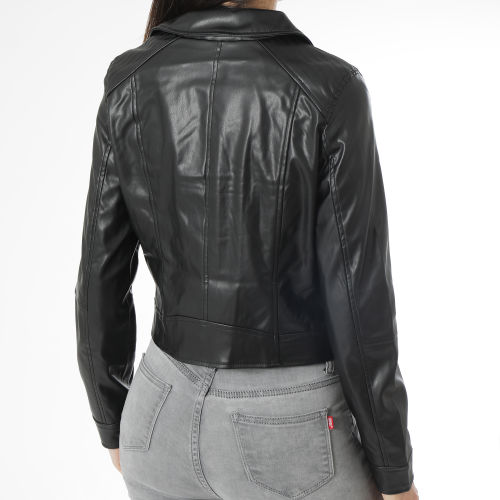 Veste Biker Crop Femme Bella Annabel Noir
