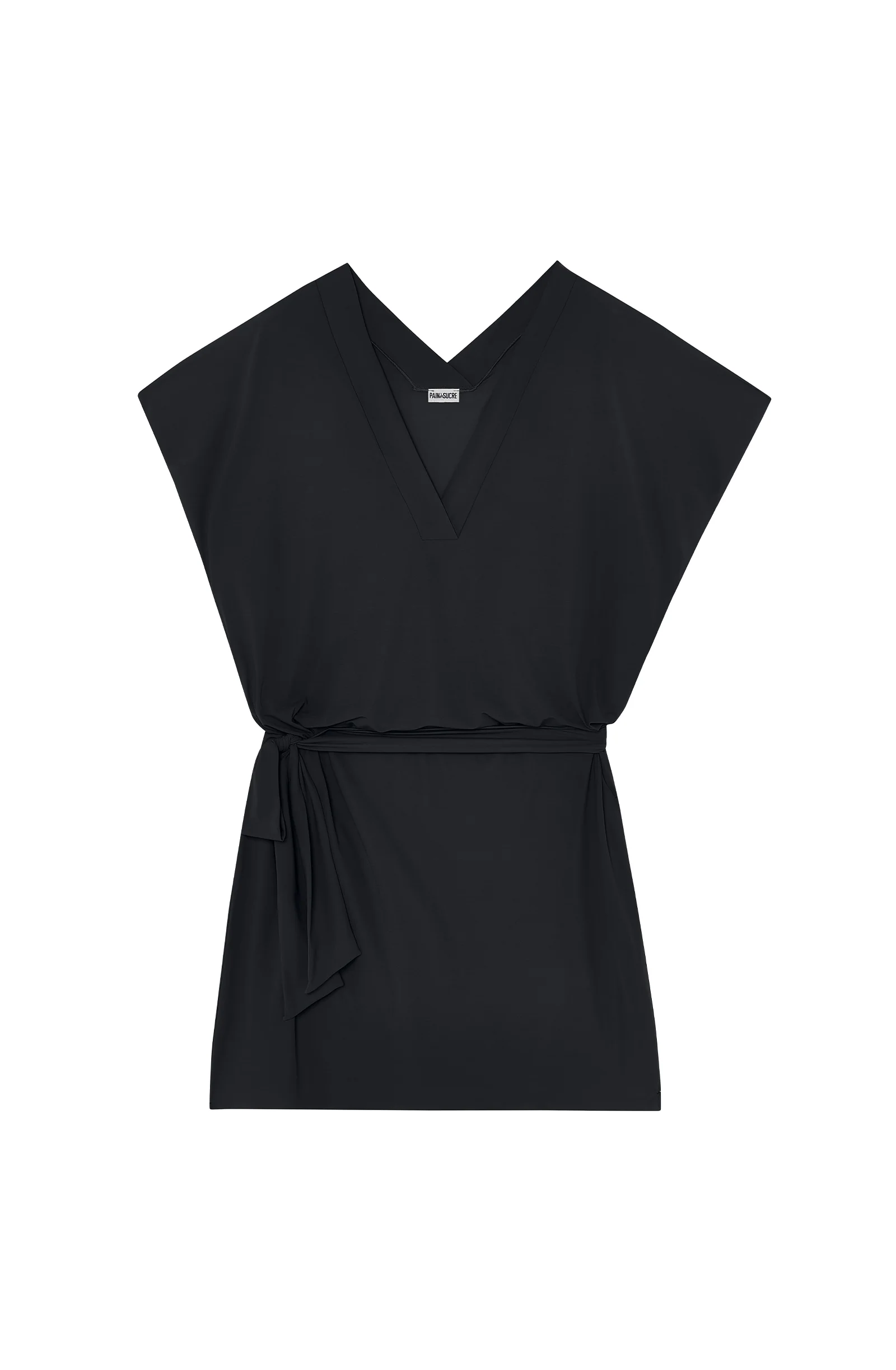 nalia Robe-tunique ample en voile léger noir Noir