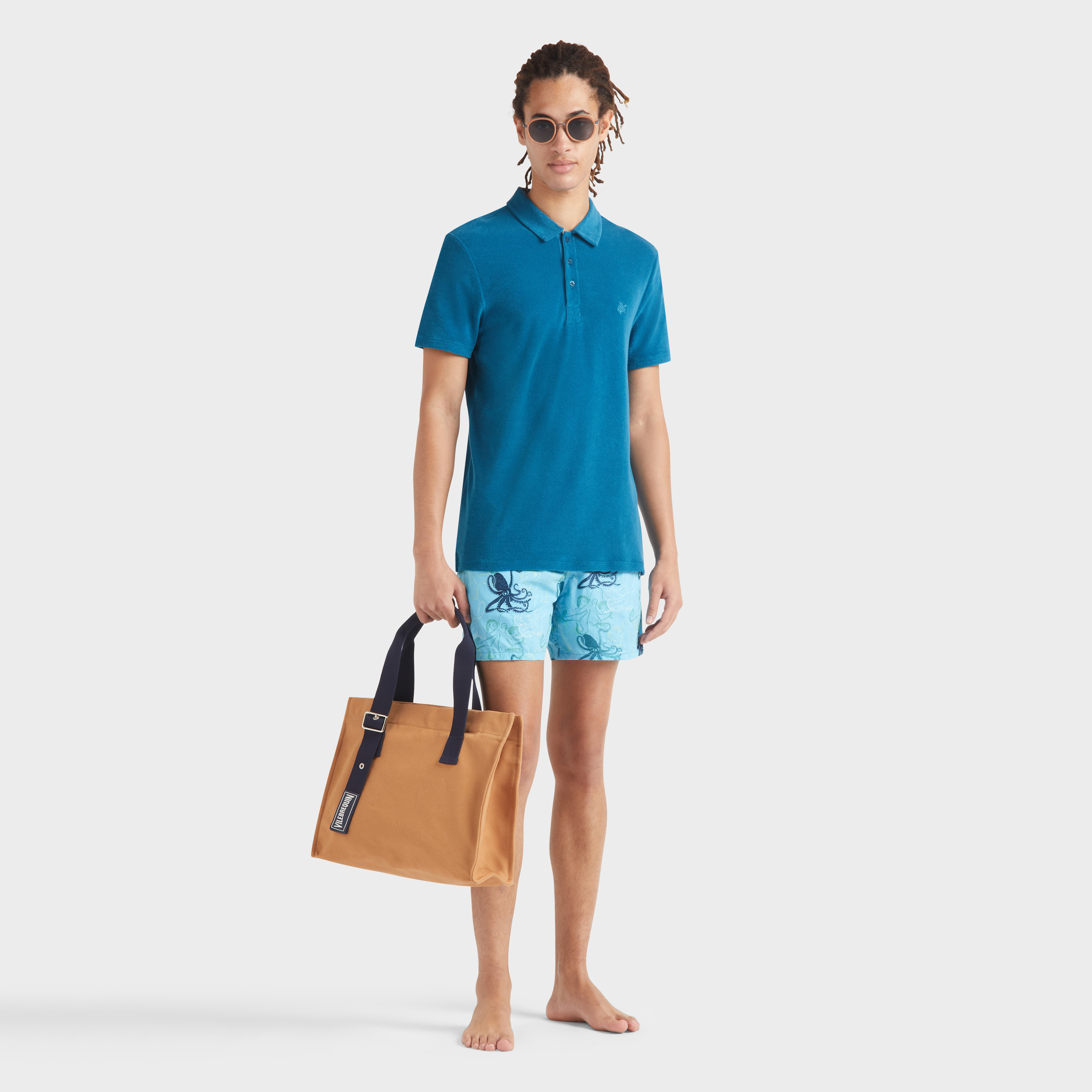 Polo en Coton Éponge Organique Homme Uni
