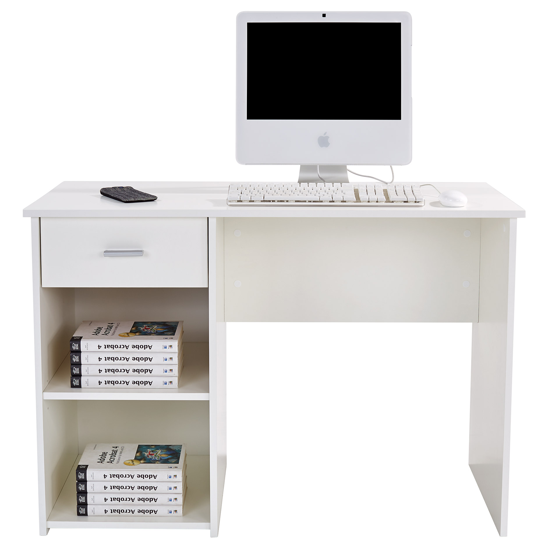 Schreibtisch - weiß - mit Schubkasten - 110 cm